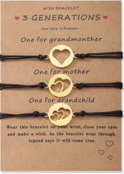 1Set Mother Daughter Bracelets Friendship Rope Chain Bracelet Card Lover
