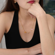 Custom Enamel Name Necklace Personalized Enamel Weld Letter Pendant 18K Gold Plated