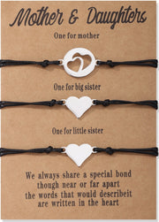 1Set Mother Daughter Bracelets Friendship Rope Chain Bracelet Card Lover