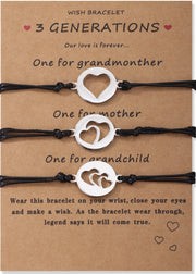1Set Mother Daughter Bracelets Friendship Rope Chain Bracelet Card Lover