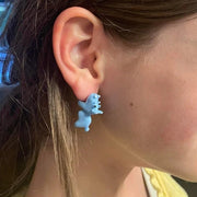Cute Animal Cartoon Stud Earrings For Women Dinosaur Little Dog Whale Clay Bite Ear