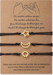 1Set Mother Daughter Bracelets Friendship Rope Chain Bracelet Card Lover