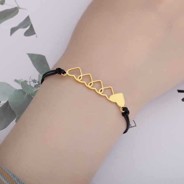 1Set Mother Daughter Bracelets Friendship Rope Chain Bracelet Card Lover