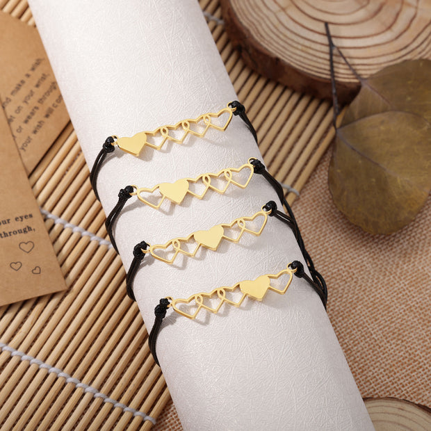 1Set Mother Daughter Bracelets Friendship Rope Chain Bracelet Card Lover
