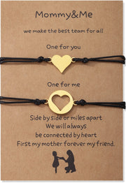 1Set Mother Daughter Bracelets Friendship Rope Chain Bracelet Card Lover