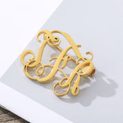 Custom Font Name Letters Brooches Jewelry Man Business Suit