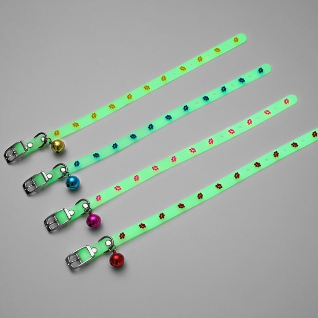 Pet Glowing Collars With Bells Glow At Night