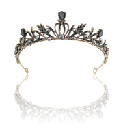 Vintage Baroque Black Color Queen Tiaras Crown Diadem Crystal