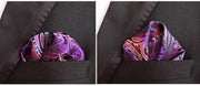 EASY.H Luxury 25*25CM  Vintage Floral Paisley Silk Hanky Pocket Square