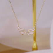 14k Plated Gold Exquisite simplicity Angel Wings Necklace Charm Short Design