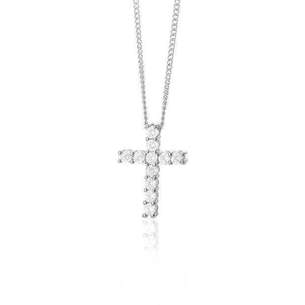 High Quality Zircon Cross Necklace For Women Hip Hop Jewelry Stainless Steel