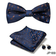 New Paisley  Bow Tie for men Wedding Bowtie Handkerchief Cufflink Set