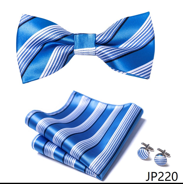 New Paisley  Bow Tie for men Wedding Bowtie Handkerchief Cufflink Set