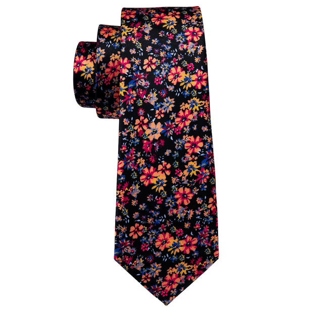 Tie Set Silk Jacquard Floral Necktie Wedding Business Handkerchief Cufflinks Tie