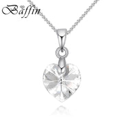 Mini Heart Necklaces For Women Girls Korean Fashion Pendant Original Crystals