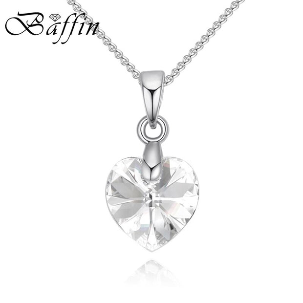 Mini Heart Necklaces For Women Girls Korean Fashion Pendant Original Crystals
