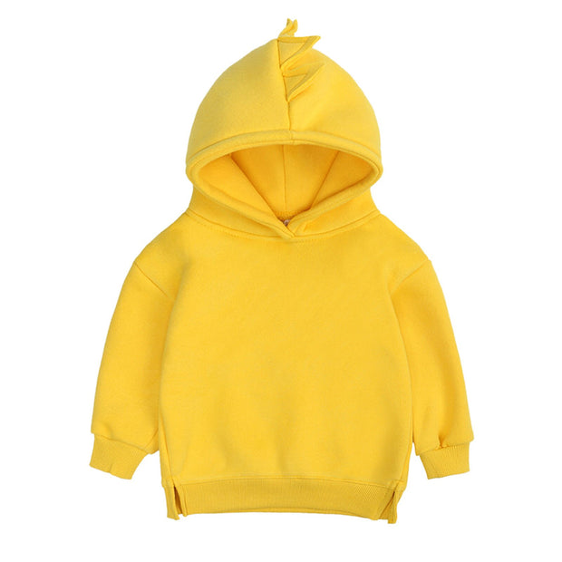 New Fashion Baby Boys Girls Clothes Solid Color Pullover Hooded