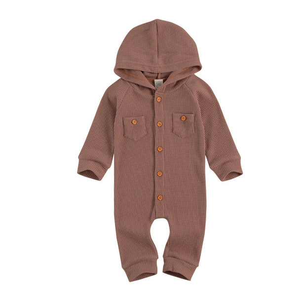 lioraitiin 0-24M Newborn Baby Boy Girl Fall Waffle Pattern Romper