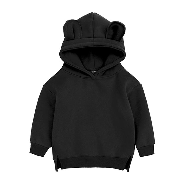 New Fashion Baby Boys Girls Clothes Solid Color Pullover Hooded