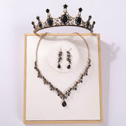 Baroque Costume Bridal Jewelry Sets Rhinestone Crystal Tiara Crown Earrings