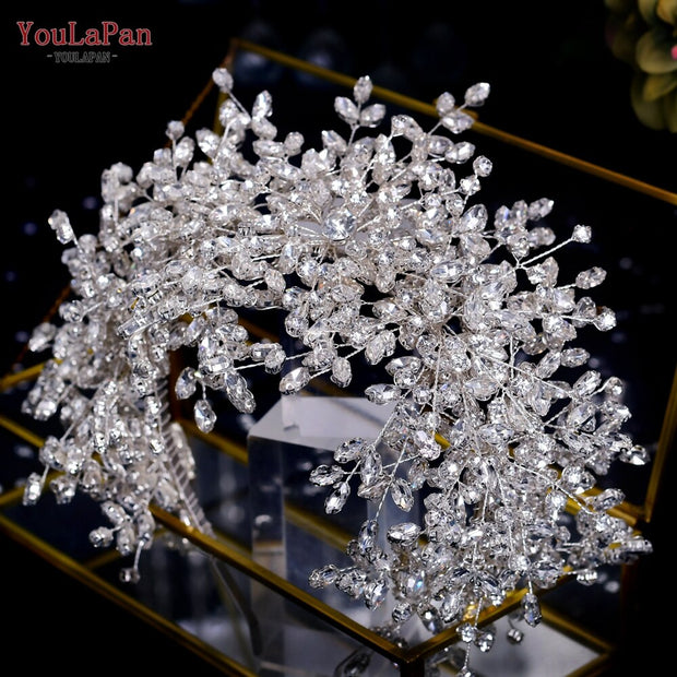TOPQUEEN HP385 Wedding Tiaras And Crowns Princess Crown Baroque Crystal