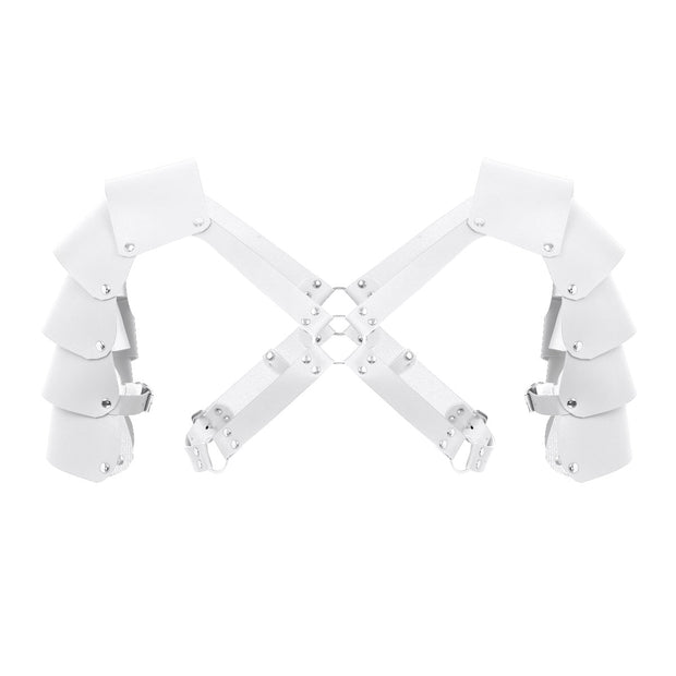 MSemis Sexy Leather Body Chest Harness with Shoulder Armors