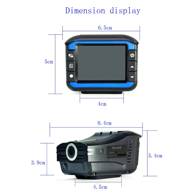 VG3 Dashboard Cam English Russian Speed Voice 2 in 1 Radar Detector Alert