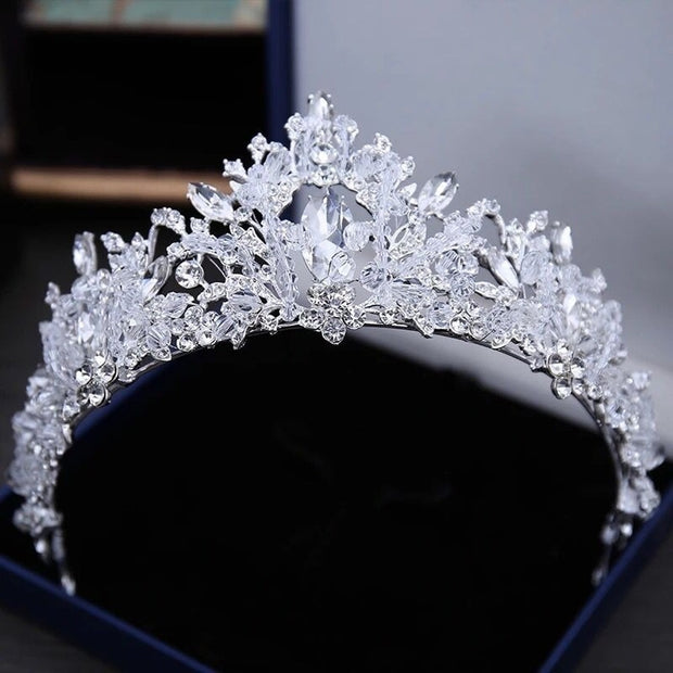 Baroque Luxury Crystal Beads Bridal Jewelry Sets Rhinestone Tiaras Crown