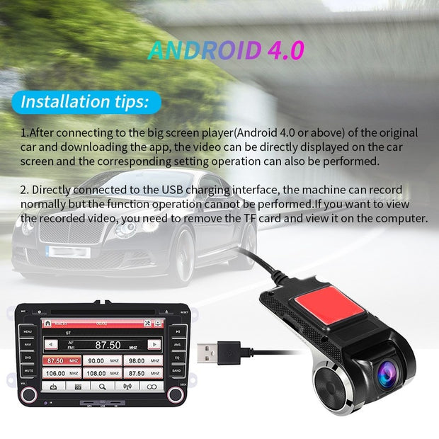 ADAS 1080P Dash Cam DVR Dash Camera Car DashCame USB Android DVR