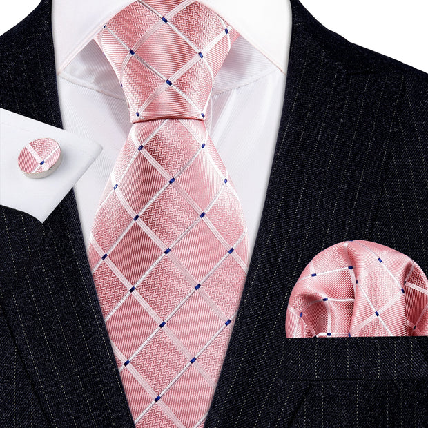 Wedding Gift Barry.Wang Designer NeckTie Handkerchief Cufflinks Set