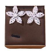 Stonefans Zircon Flowers Necklace and Earrings Set Jewelry for Women