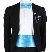 New Fashion Mens Cummerbund Bow Tie Brooch Set
