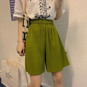Shorts Women Green Baggy Minimalist Big Size 2XL
