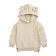 New Fashion Baby Boys Girls Clothes Solid Color Pullover Hooded