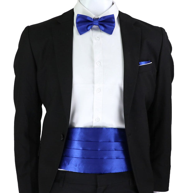 New Fashion Mens Cummerbund Bow Tie Brooch Set