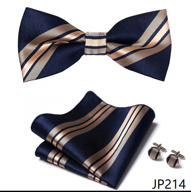 New Paisley  Bow Tie for men Wedding Bowtie Handkerchief Cufflink Set