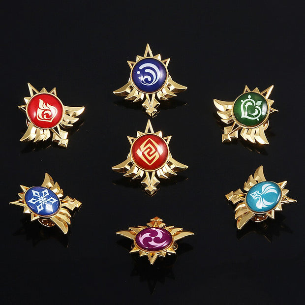 Luminous Pins Brooch Mondstadt Vision Eye of God 7 Elements Badge