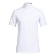 Turtleneck T Shirt Men Spring Summer Short Sleeve Bottoming Shirt Solid Pullovers