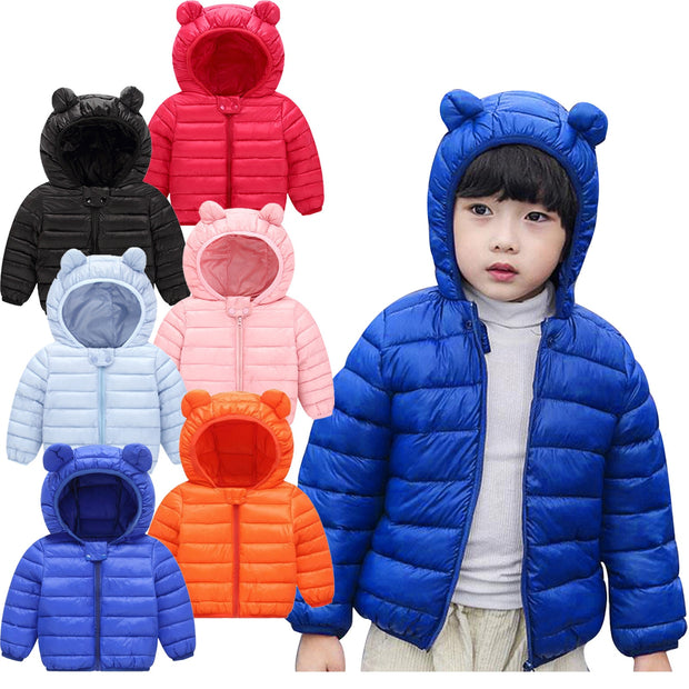 Toddler Baby Grils Boys Jacket Winter Kids Clothes Hooded Outdoor Jacket