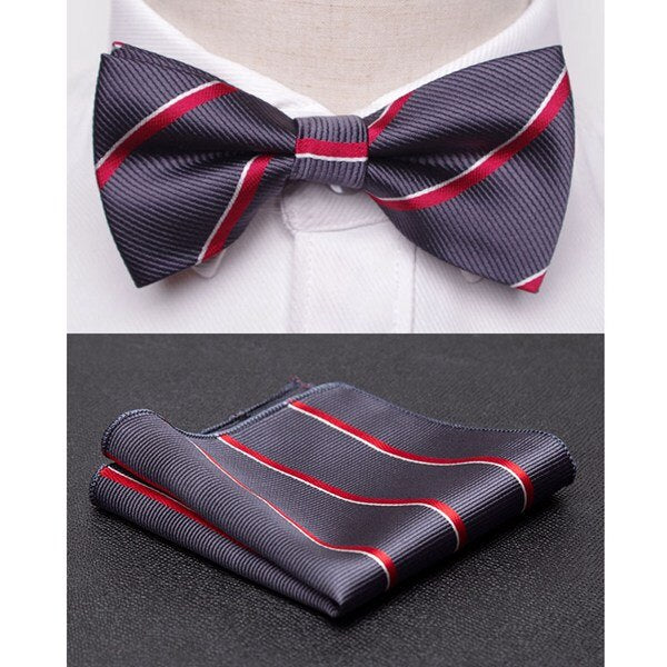Men Bowtie Cravat Set Fashion Butterfly Party Wedding Ties