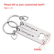 Personalized Stainless Steel Date Name Couple Custom Keychain