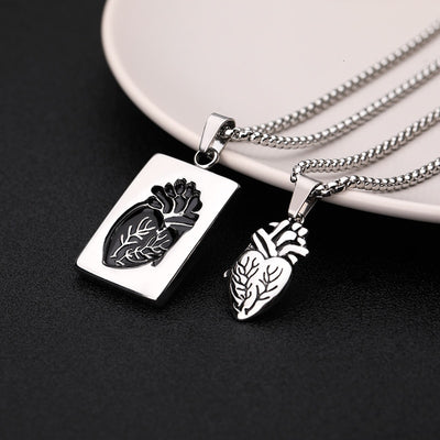 Puzzle Jewelry Couple Collares Anatomical Heart Necklace Women Valentine Day Gift