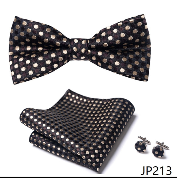 New Paisley  Bow Tie for men Wedding Bowtie Handkerchief Cufflink Set
