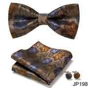 New Paisley  Bow Tie for men Wedding Bowtie Handkerchief Cufflink Set