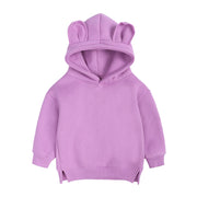 New Fashion Baby Boys Girls Clothes Solid Color Pullover Hooded