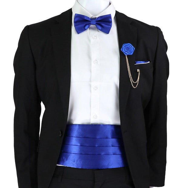 New Fashion Mens Cummerbund Bow Tie Brooch Set