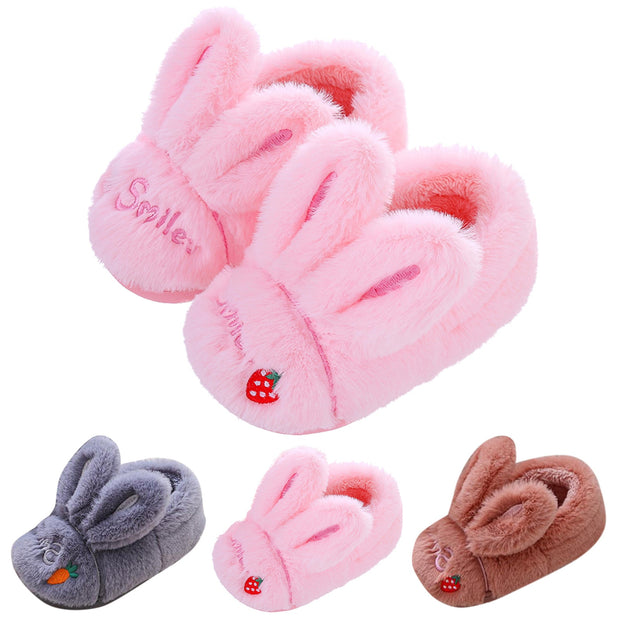 Kawaii Cartoon Rabbit Kids Slippers Children Boys Girls Cartoon Furry Shoes