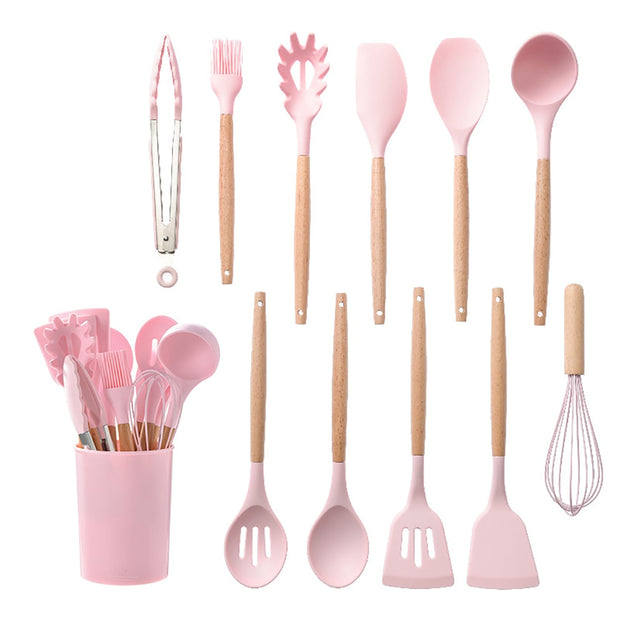 Silicone Kitchenware Cooking Utensils Set Non-stick Cookware Spatula Set