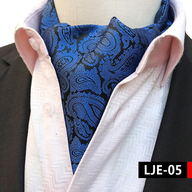 Male British Fashion Paisley Floral Men Long Cravat Ascot Ties Gentlemen