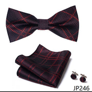 New Paisley  Bow Tie for men Wedding Bowtie Handkerchief Cufflink Set